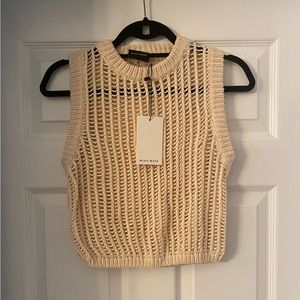 Miou Muse cream crochet top